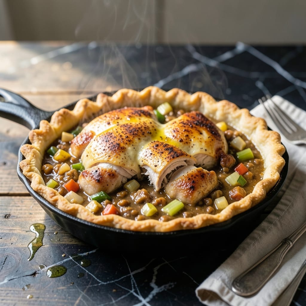 Chicken Gumbo Pot Pie Recipe: Cajun-Spiced Filling Under Flaky Layers
