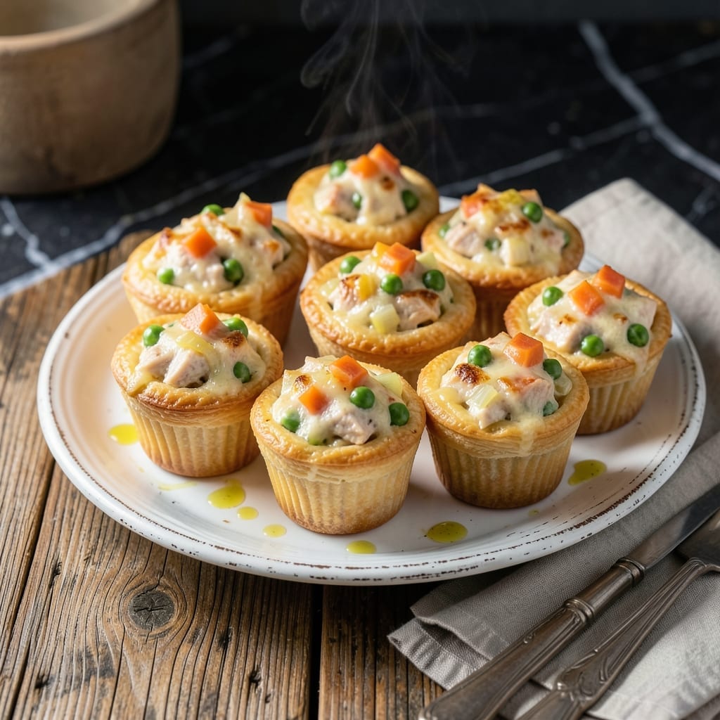 Mini Chicken Pot Pie Muffins Recipe: Flaky Bites of Savory Comfort Mini Chicken Pot Pie Muffins Recipe: Flaky Bites of Savory Comfort
