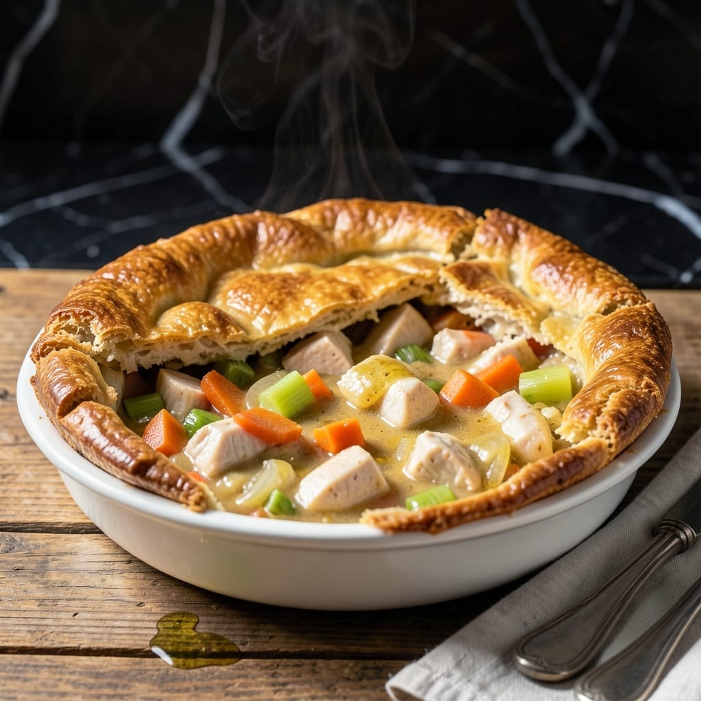 Miss Brown Chicken Pot Pie Recipe: Buttery Biscuit Crown Over Creamy Herb Filling