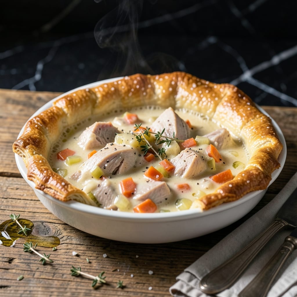 One Crust Turkey Pot Pie Recipe: Savory Filling Under Golden Lattice