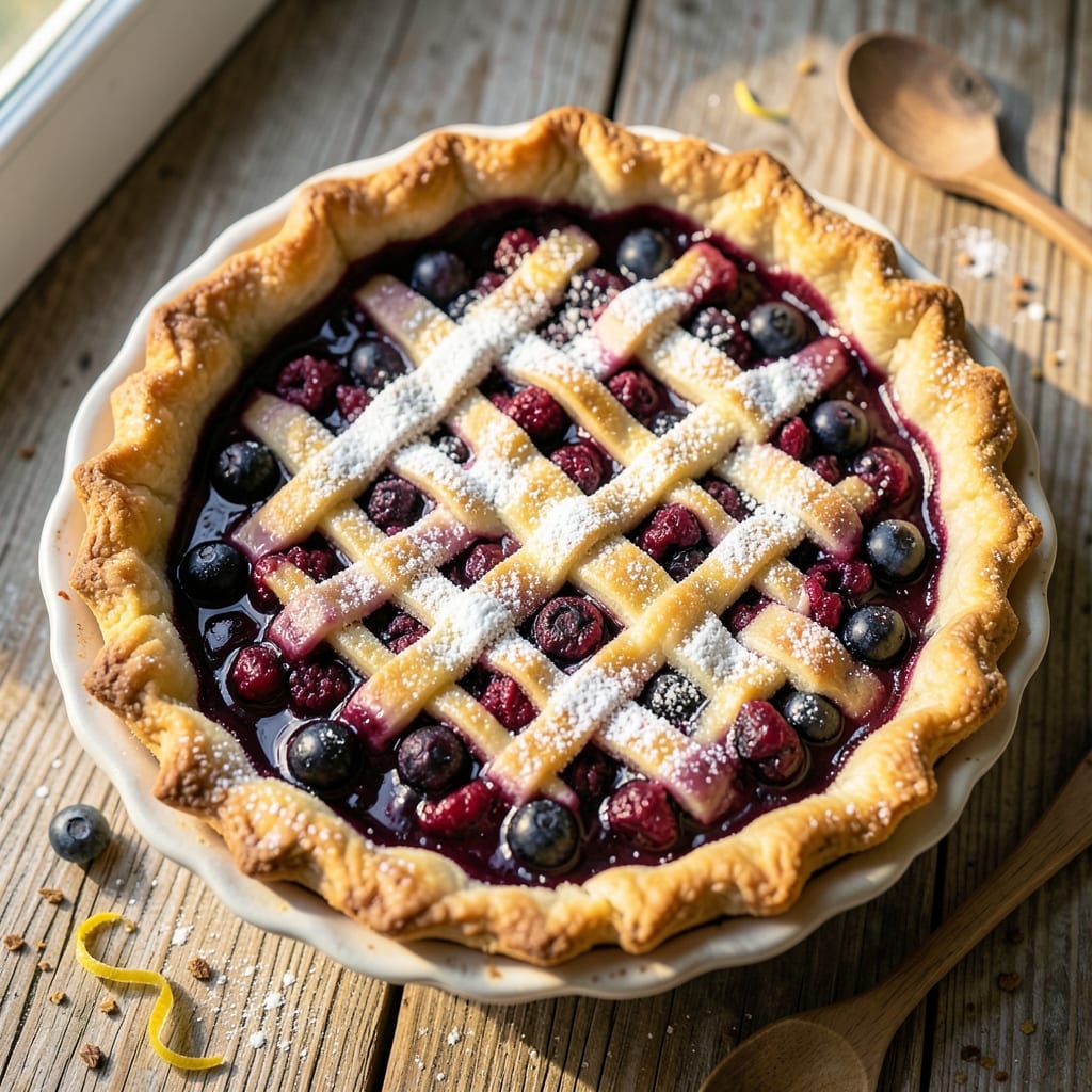 1 Crust Blueberry Pie Recipe: Flaky Top, Bursting Fruit Filling