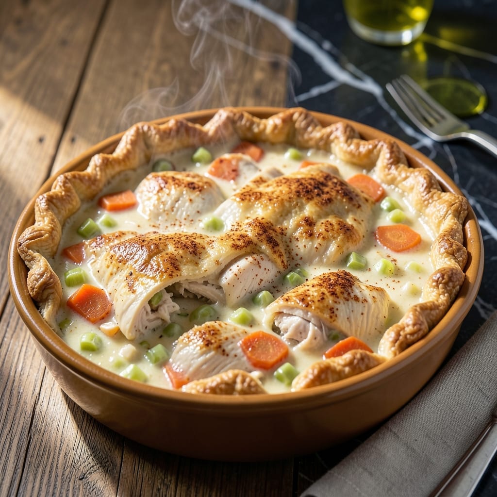 Kraft Foods Chicken Pot Pie Recipe: Flaky Crust and Creamy Filling