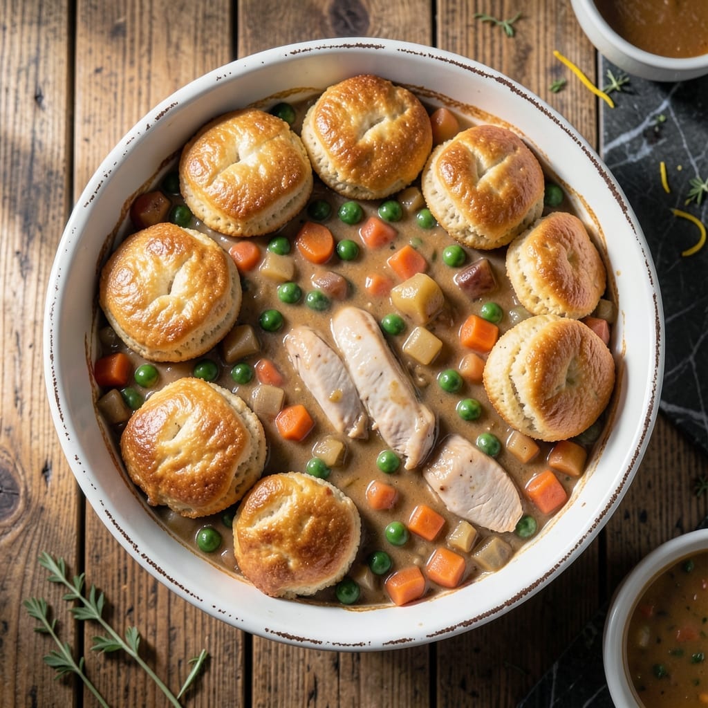 Chicken Pot Pie Bubble Up Casserole Recipe: Golden Biscuit Topped Savory Bites