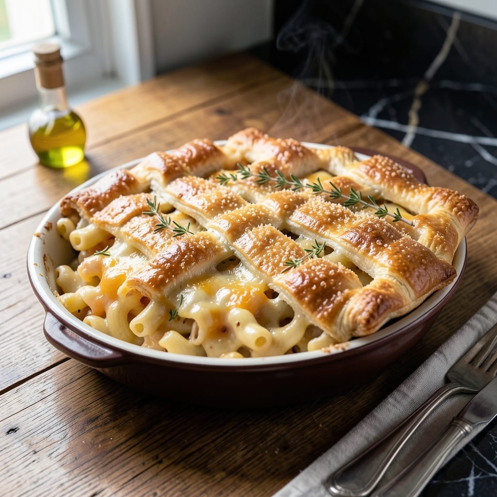 Macaroni And Cheese Pot Pie Recipe: Buttery Crust Over Creamy Noodles Macaroni And Cheese Pot Pie Recipe: Buttery Crust Over Creamy Noodles