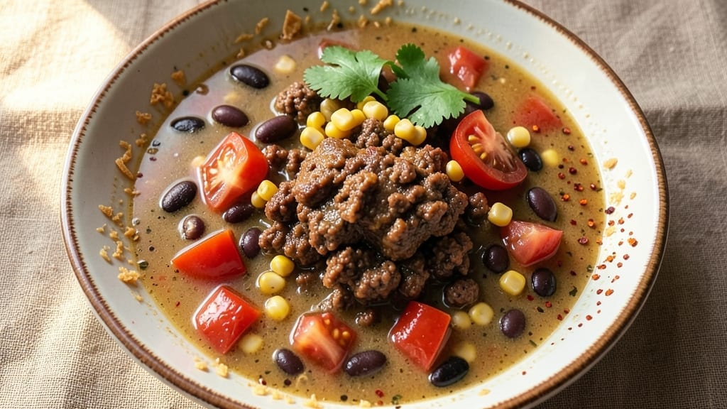 8 Can Taco Soup Recipe with Ground Beef: Hearty One-Pot Fiesta in 45 Minutes