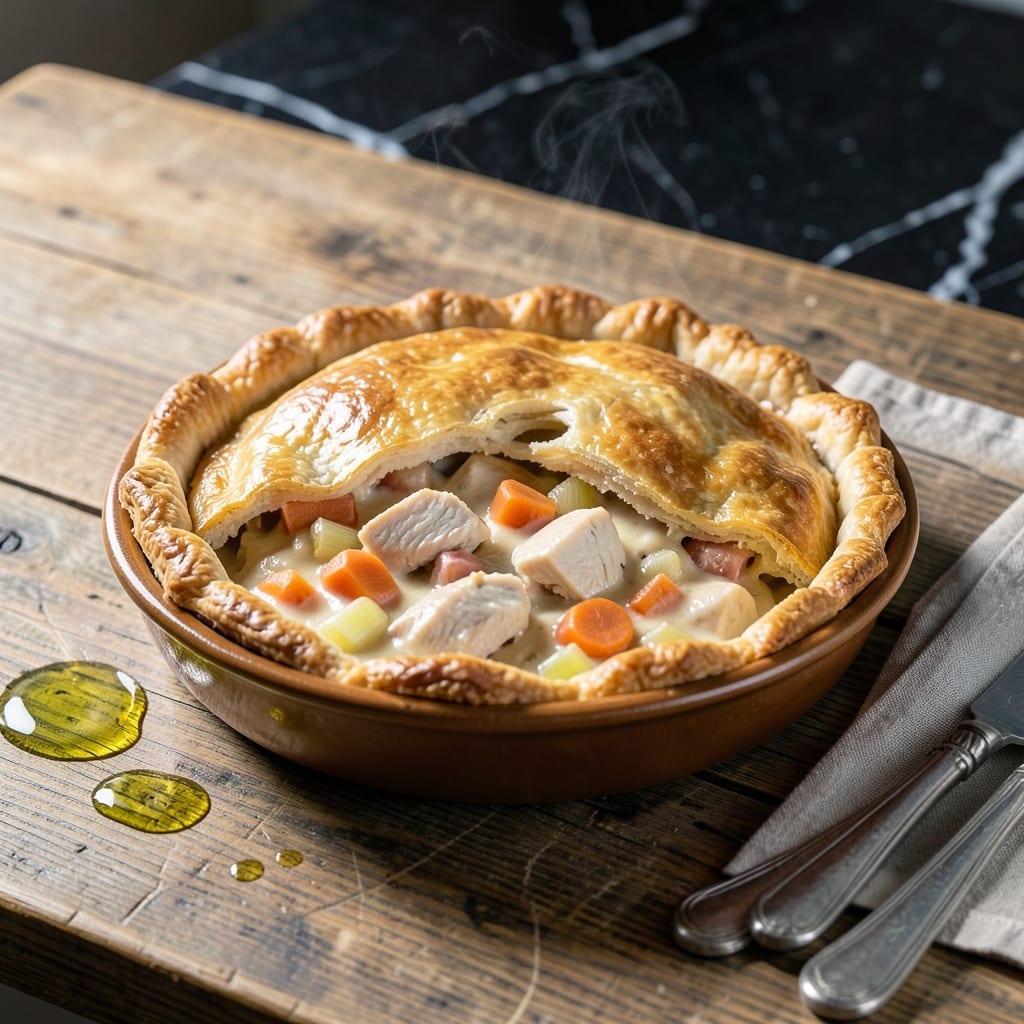 Bobby Flay's Chicken Pot Pie Recipe: Golden Crust Over Herb-Infused Filling