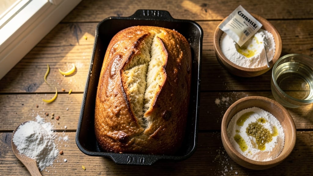 2lb Loaf Tin Bread Recipe: No-Knead Artisan Crust in 3 Hours