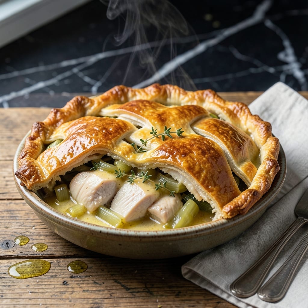 Chicken and Leek Pot Pie Recipe: Homemade Savory Comfort in Flaky Layers Chicken and Leek Pot Pie Recipe: Homemade Savory Comfort in Flaky Layers