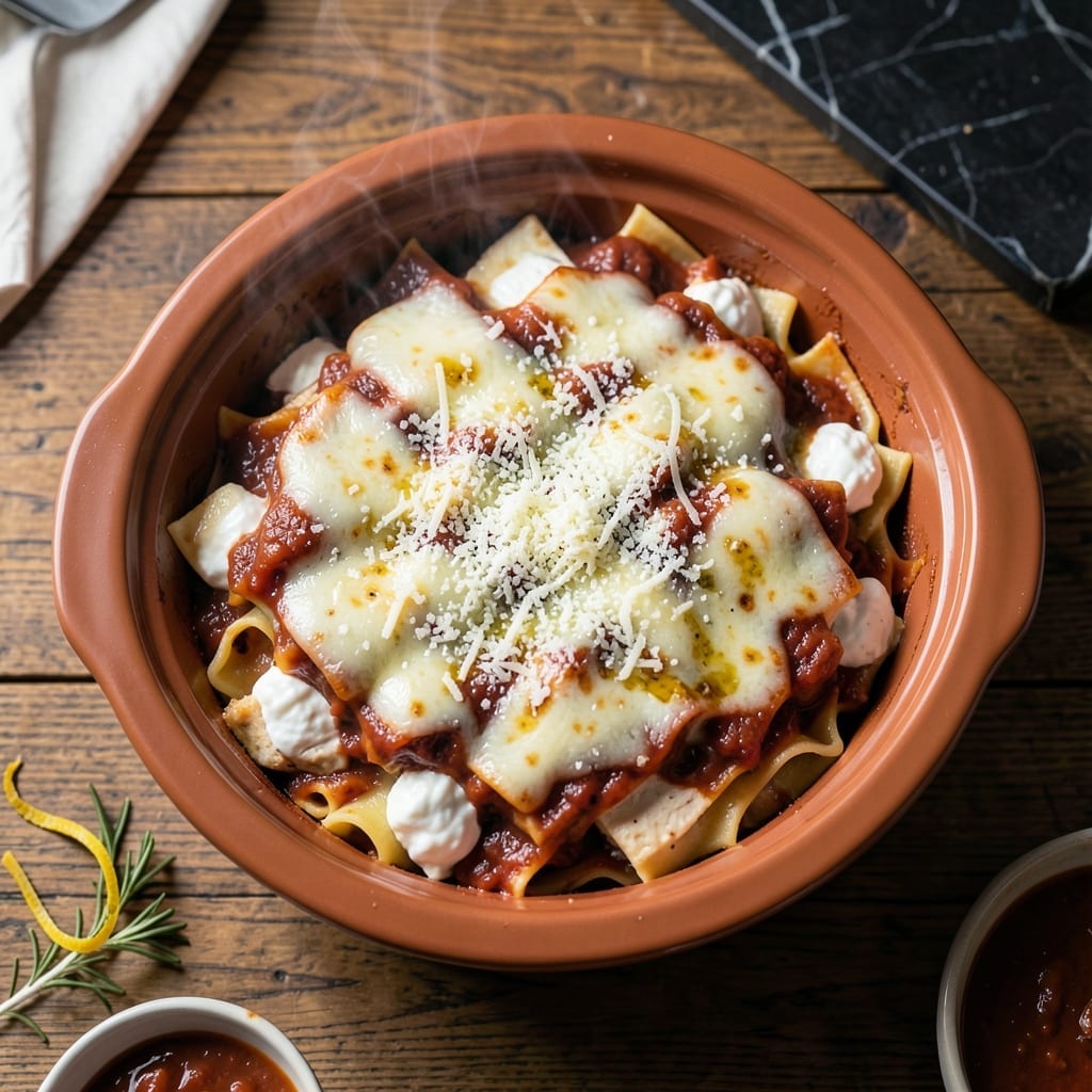 Chicken Lasagna Crock Pot Recipe: Layered Comfort With No-Bake Noodles