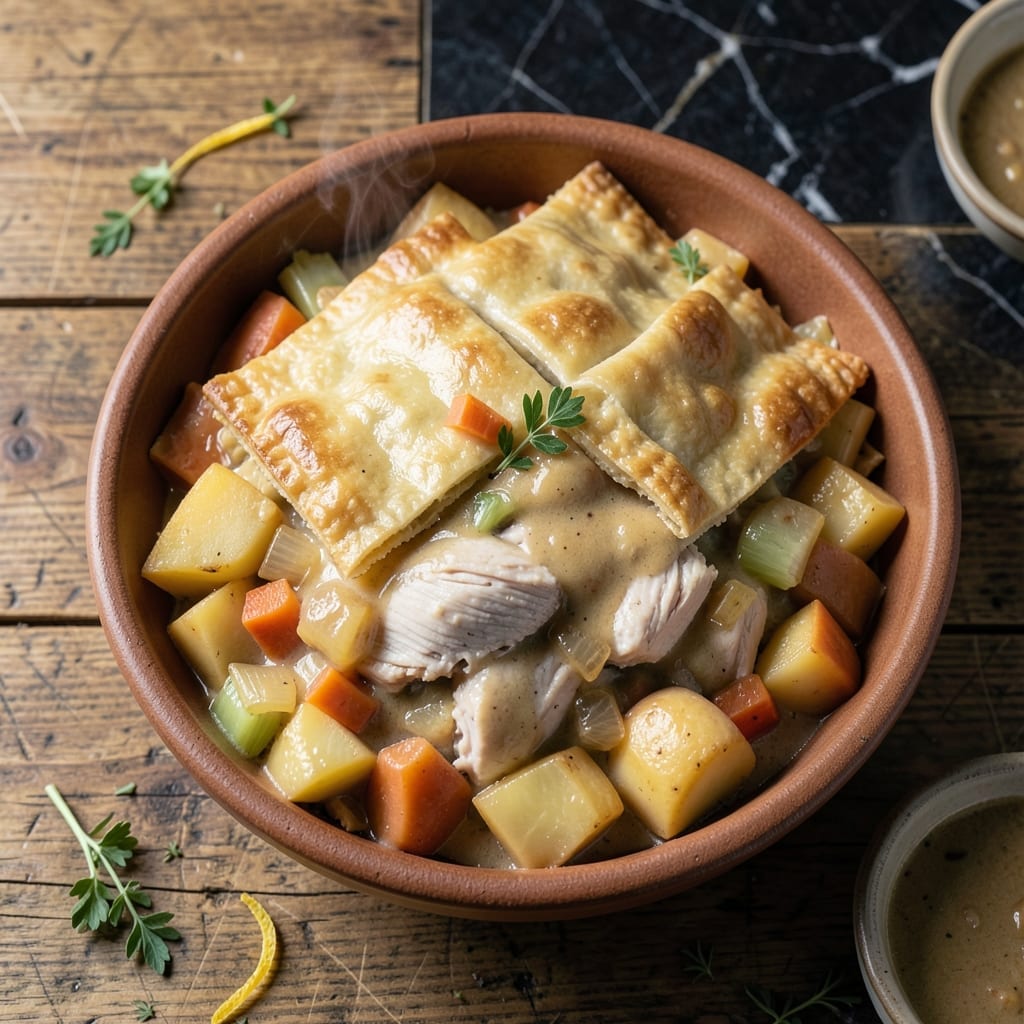 Pennsylvania Dutch Chicken Pot Pie Recipe: Flaky Biscuit Topping Over Savory Stew Pennsylvania Dutch Chicken Pot Pie Recipe: Flaky Biscuit Topping Over Savory Stew