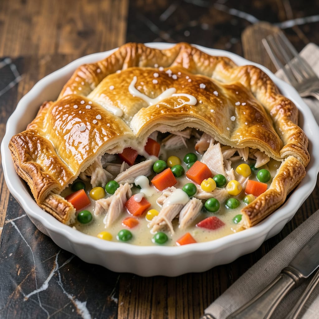 Complete Easiest Chicken Pot Pie Recipe: Flaky Crust Over Creamy Comfort in 45 Minutes overview image