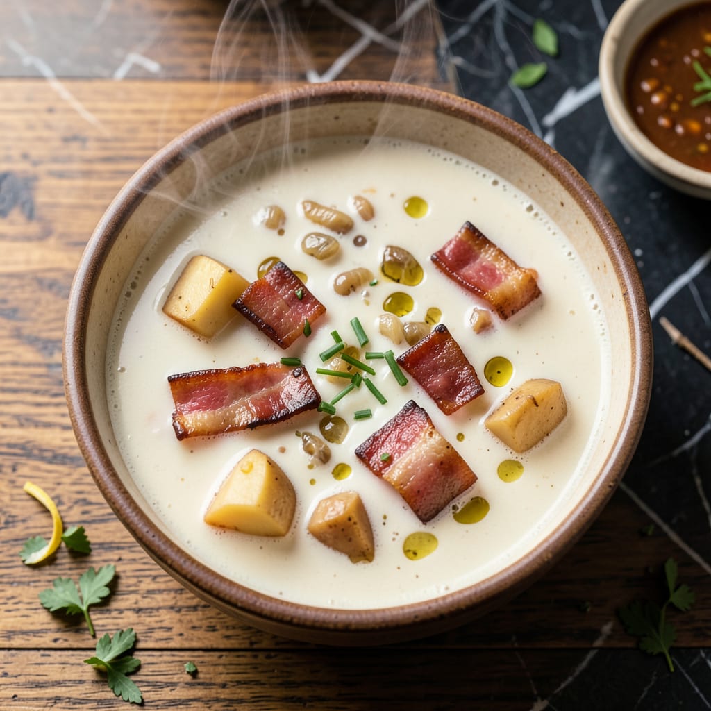 Easy Potato Bacon Soup Recipe: Creamy Comfort in 40 Minutes example with annotations