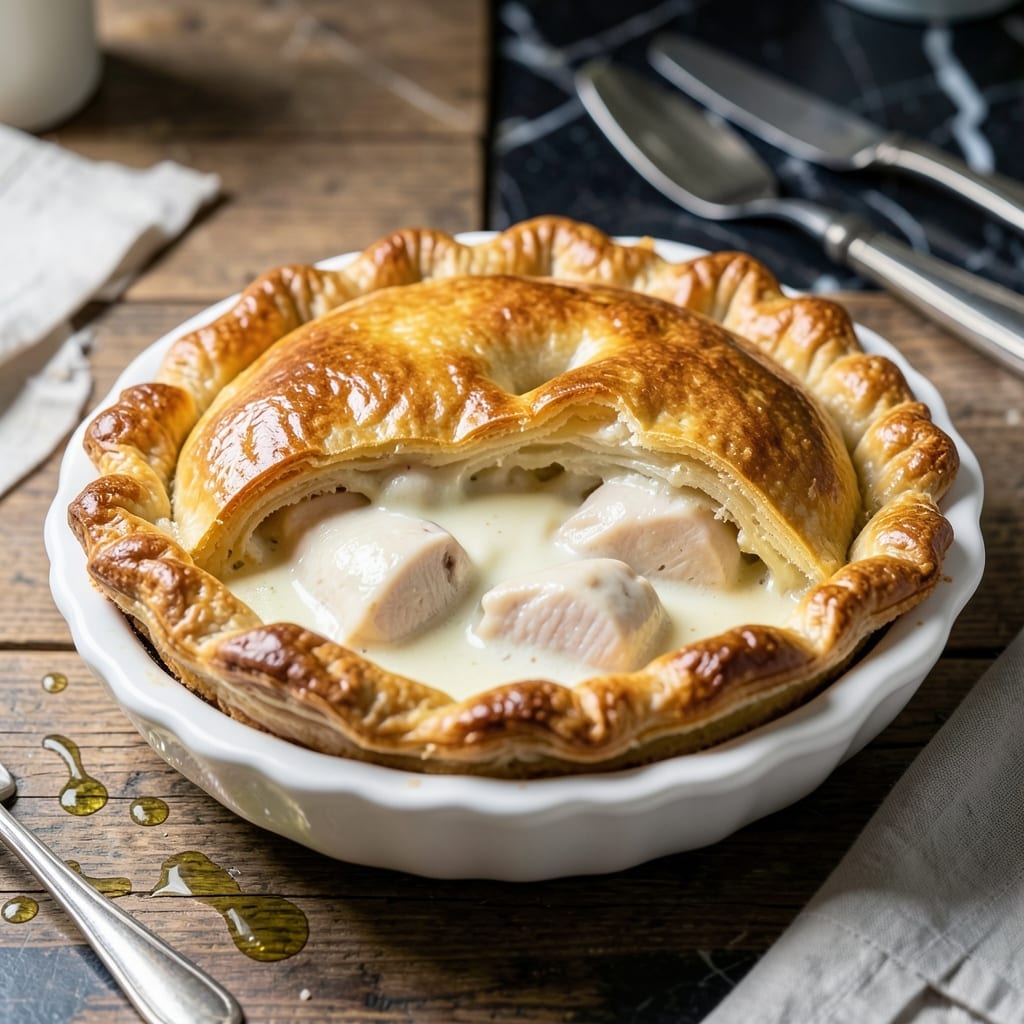 Chicken Pot Pie Recipe No Veggies: Rich Creamy Filling Under Golden Crust Chicken Pot Pie Recipe No Veggies: Rich Creamy Filling Under Golden Crust