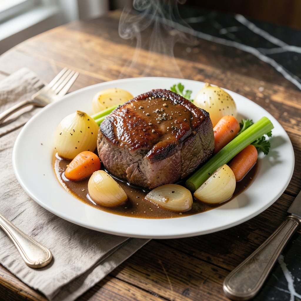 Excellent Pot Roast Recipe: Slow Braised Melting Tenderness example with annotations