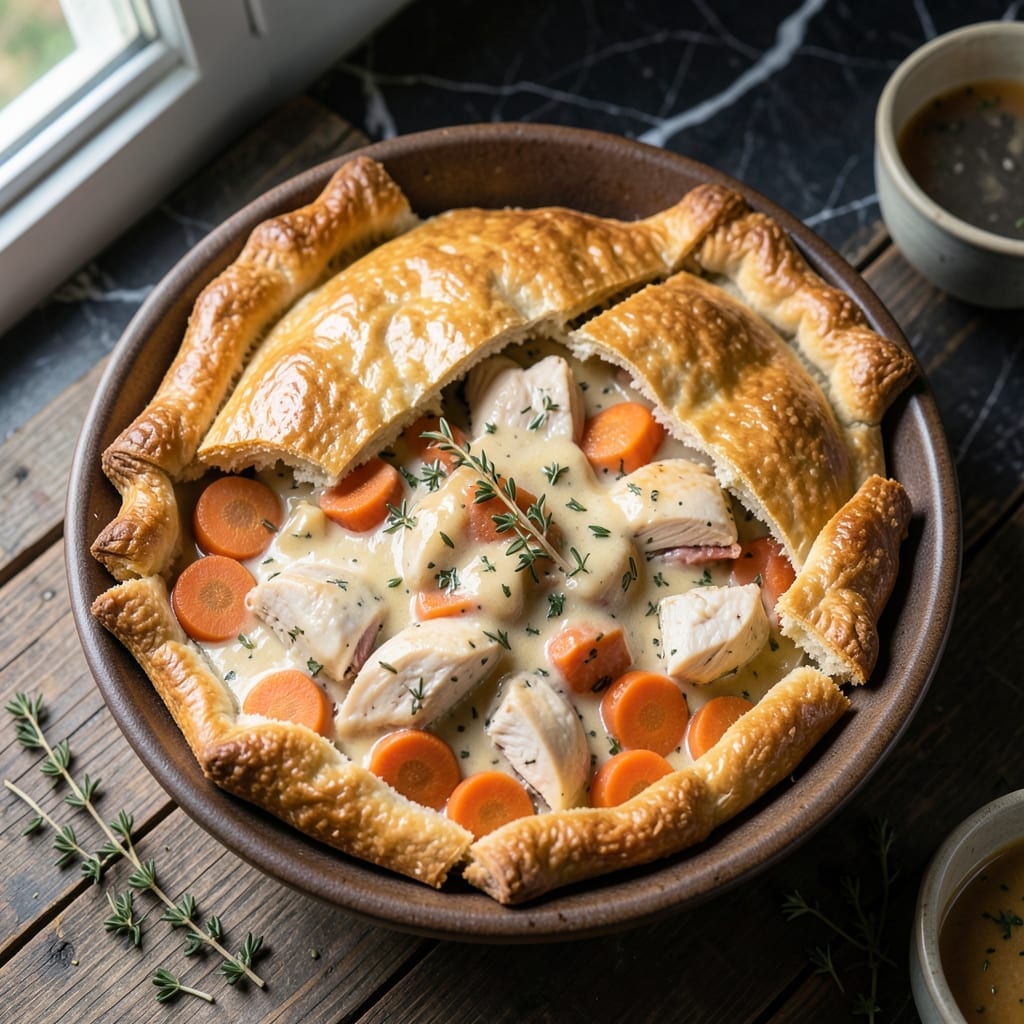 Country Chicken Pot Pie Recipe: Homemade Flaky Crust and Savory Filling