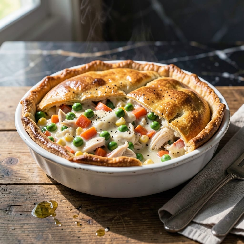 Carbquik Chicken Pot Pie Recipe: Golden Crust Over Creamy Chicken and Veggies