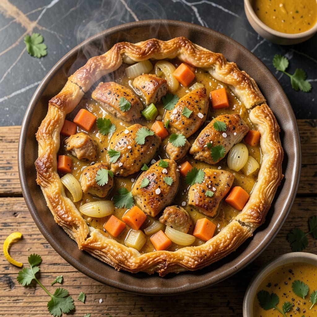 Curry Chicken Pot Pie Recipe: Golden Crust With Spiced Savory Filling Curry Chicken Pot Pie Recipe: Golden Crust With Spiced Savory Filling