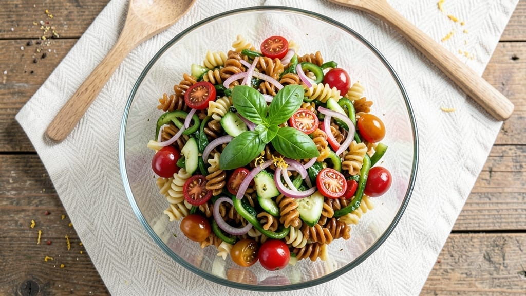 3 Color Pasta Salad Recipe: Vibrant Layers With No-Mayo Creaminess 3 Color Pasta Salad Recipe: Vibrant Layers With No-Mayo Creaminess