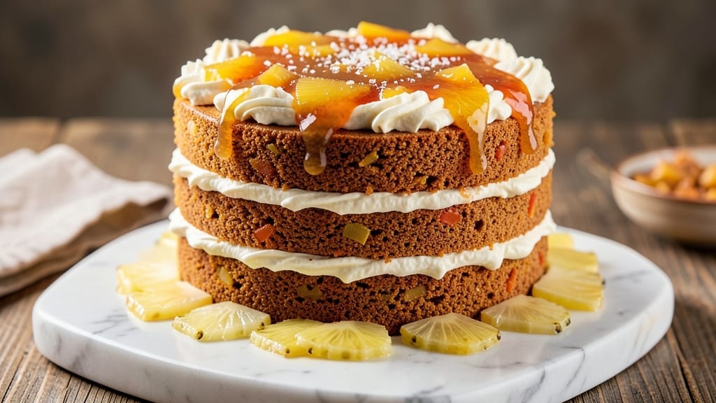 3 Layer Carrot Cake Recipe With Pineapple: Tropical Swirls and Cream Cheese Frosting Bliss 3 Layer Carrot Cake Recipe With Pineapple: Tropical Swirls and Cream Cheese Frosting Bliss