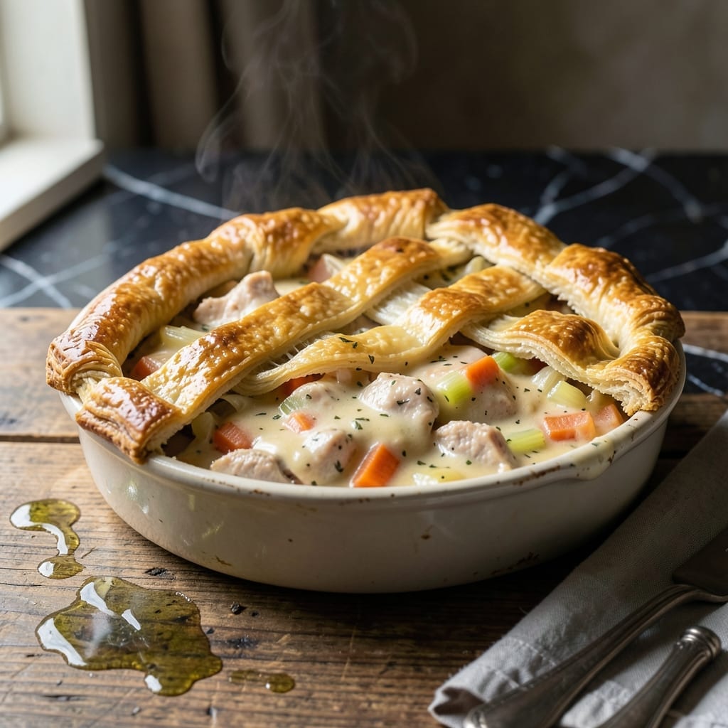 Chicken Pot Pie Recipe Video: Golden Crust Over Savory Herb Filling Chicken Pot Pie Recipe Video: Golden Crust Over Savory Herb Filling