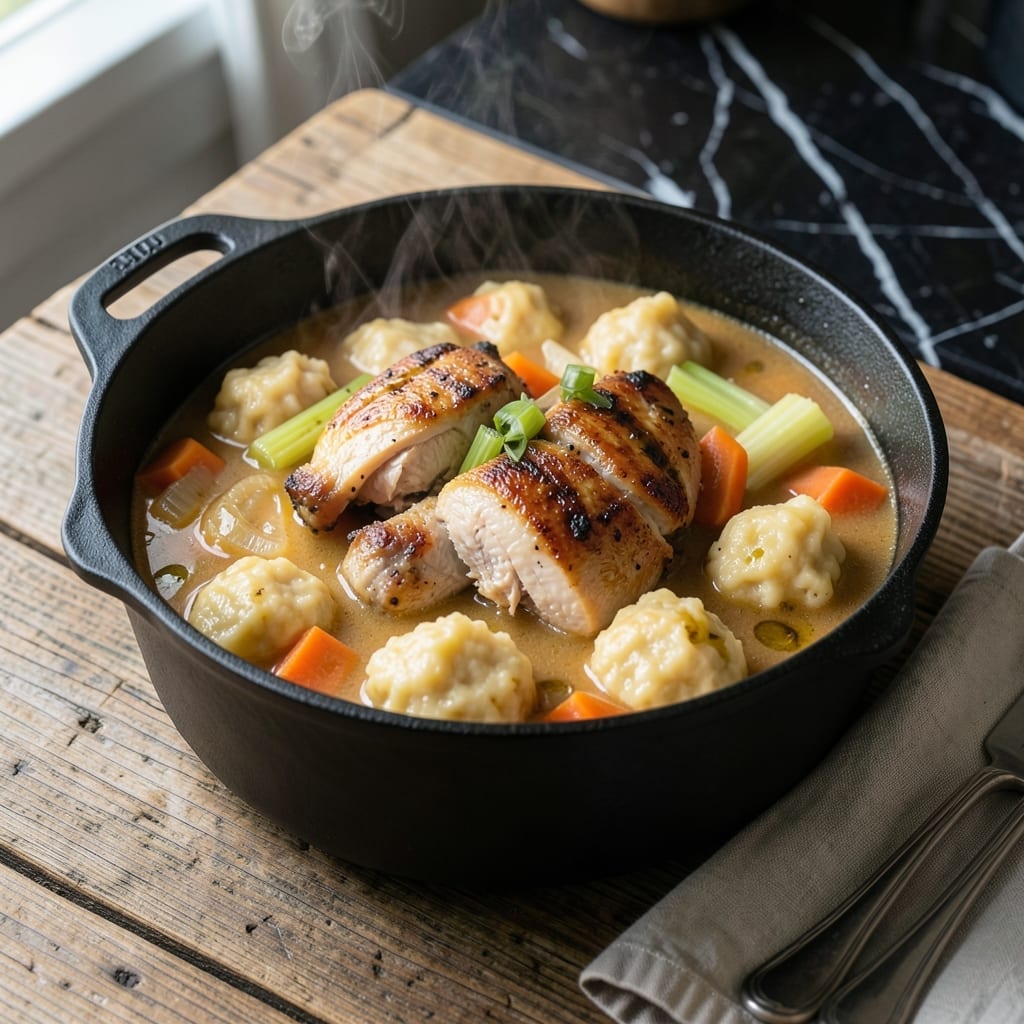 One Pot Chicken and Dumplings Recipe: Fluffy Pillows in Rich Broth