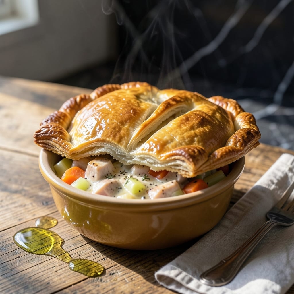 Chicken Pot Pie for One Recipe: Single Serve Savory Delight