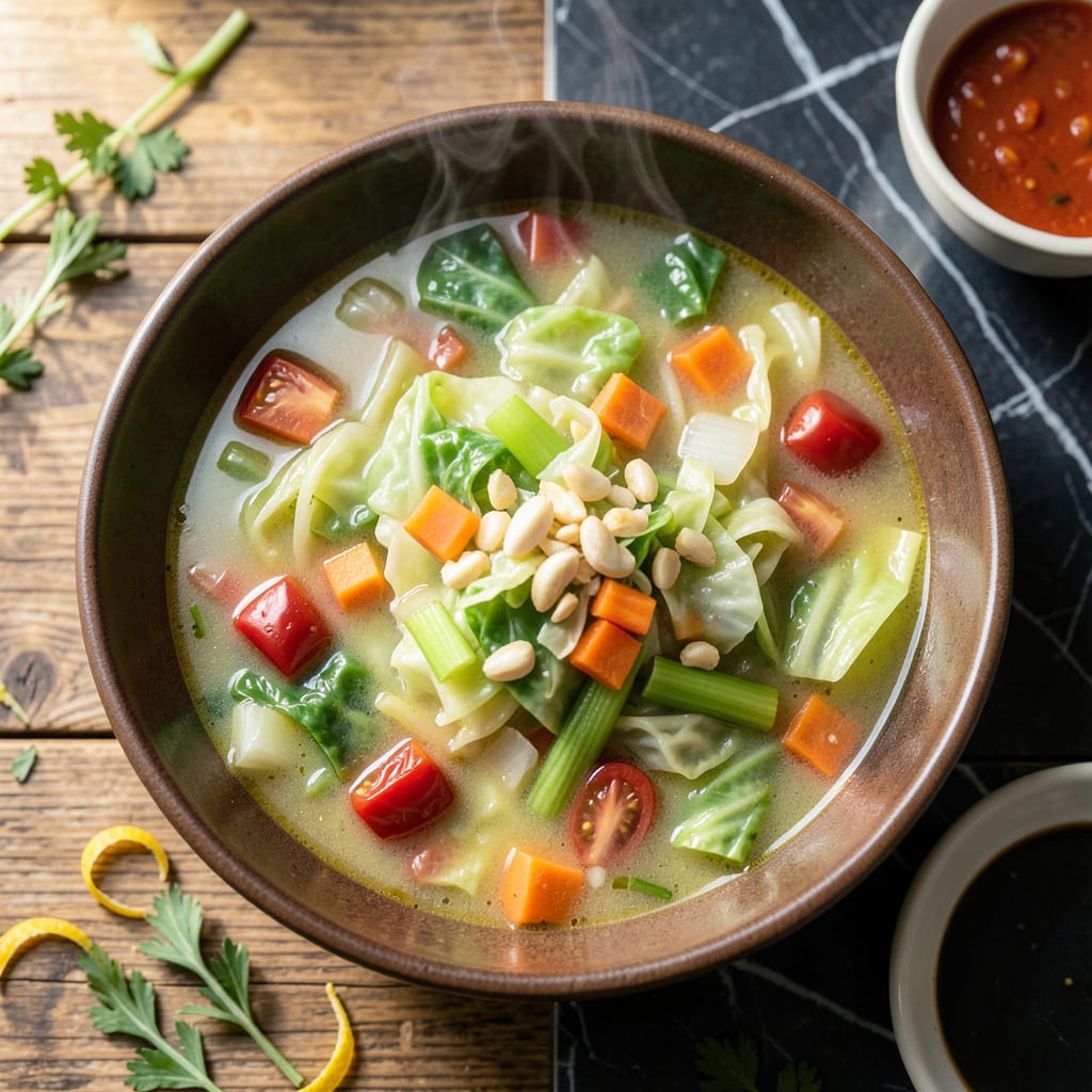 Comprehensive fat burning cabbage soup diet recipe visual reference
