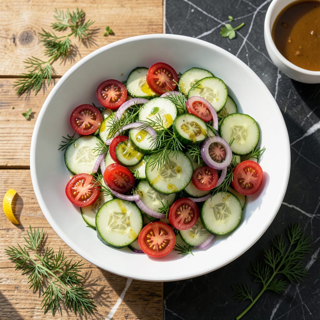 Fat Burning Cucumber Salad Recipe: Crisp Refreshment with Metabolism Boost illustration with key details