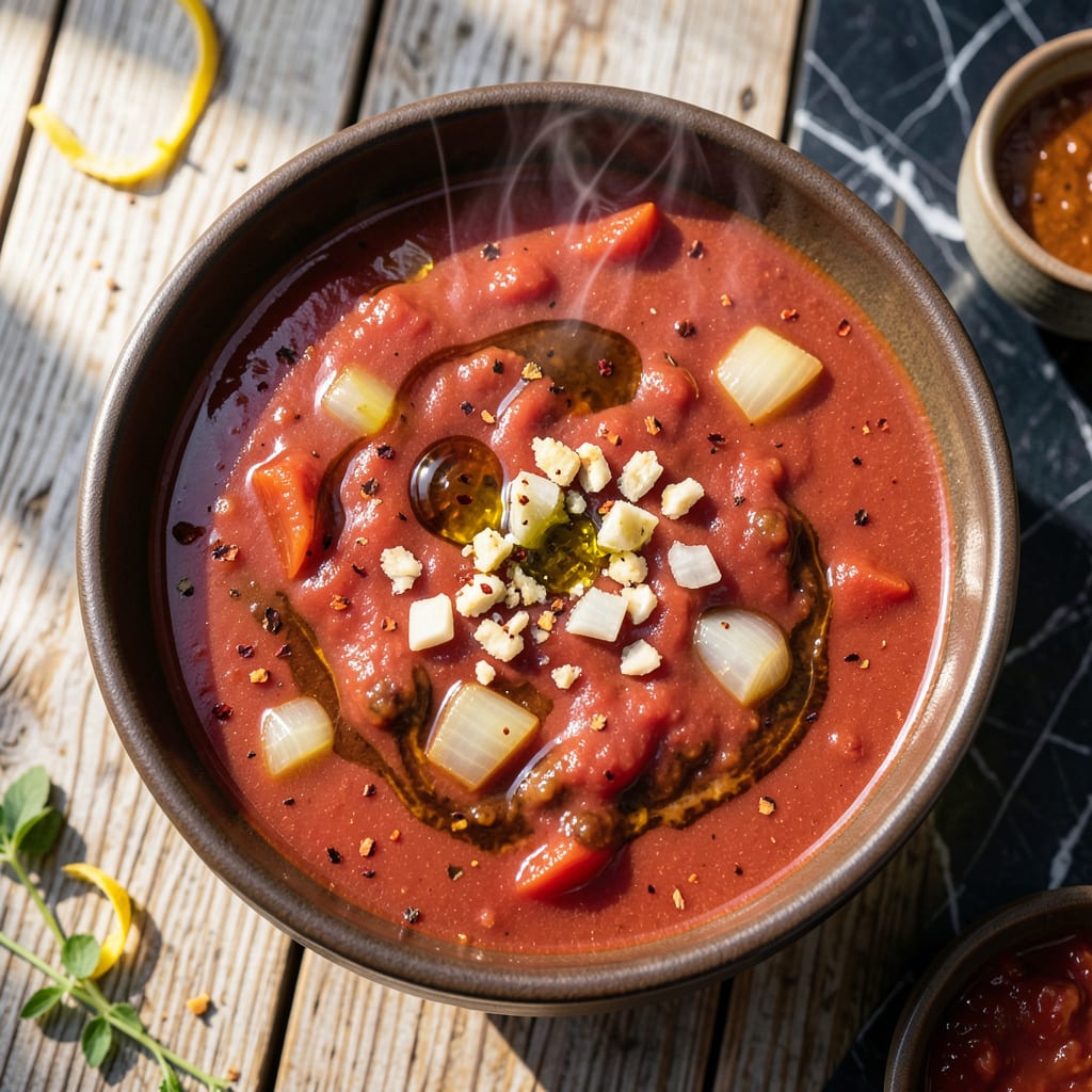 Visual representation of Fat Burning Tomato Soup Recipe: Spicy Metabolism Boosting Bowl