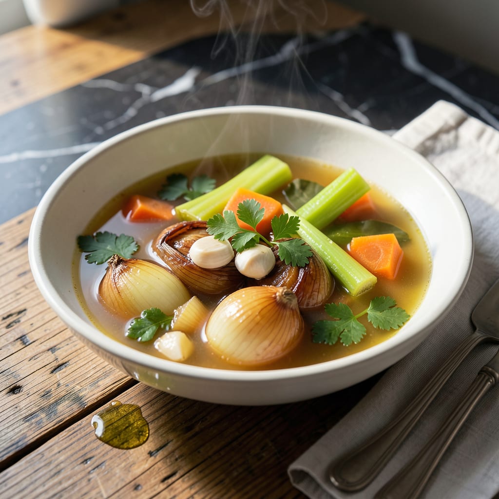 Complete fat free broth recipe overview image
