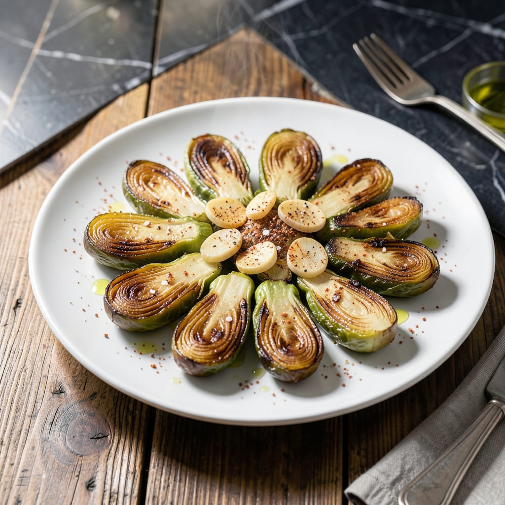 Fat Free Brussels Sprouts Recipe: Crispy Roasted Without the Oil illustration with key details