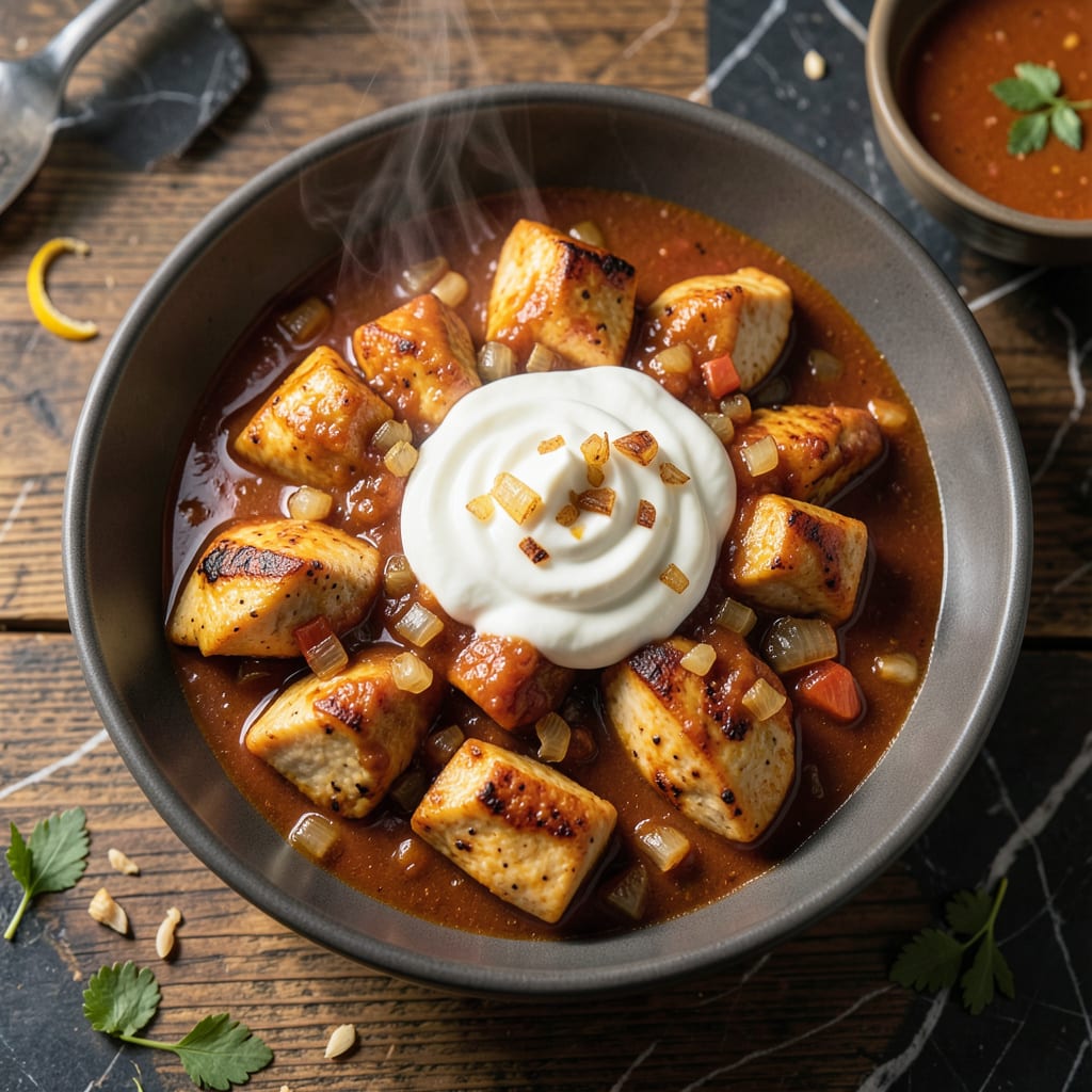 Complete fat free butter chicken recipe overview image