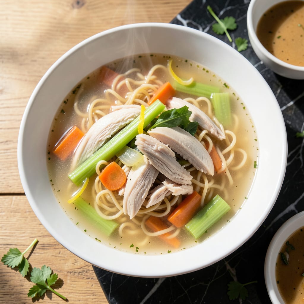 Fat Free Chicken Noodle Soup Recipe: Light and Silky Comfort detailed visual guide