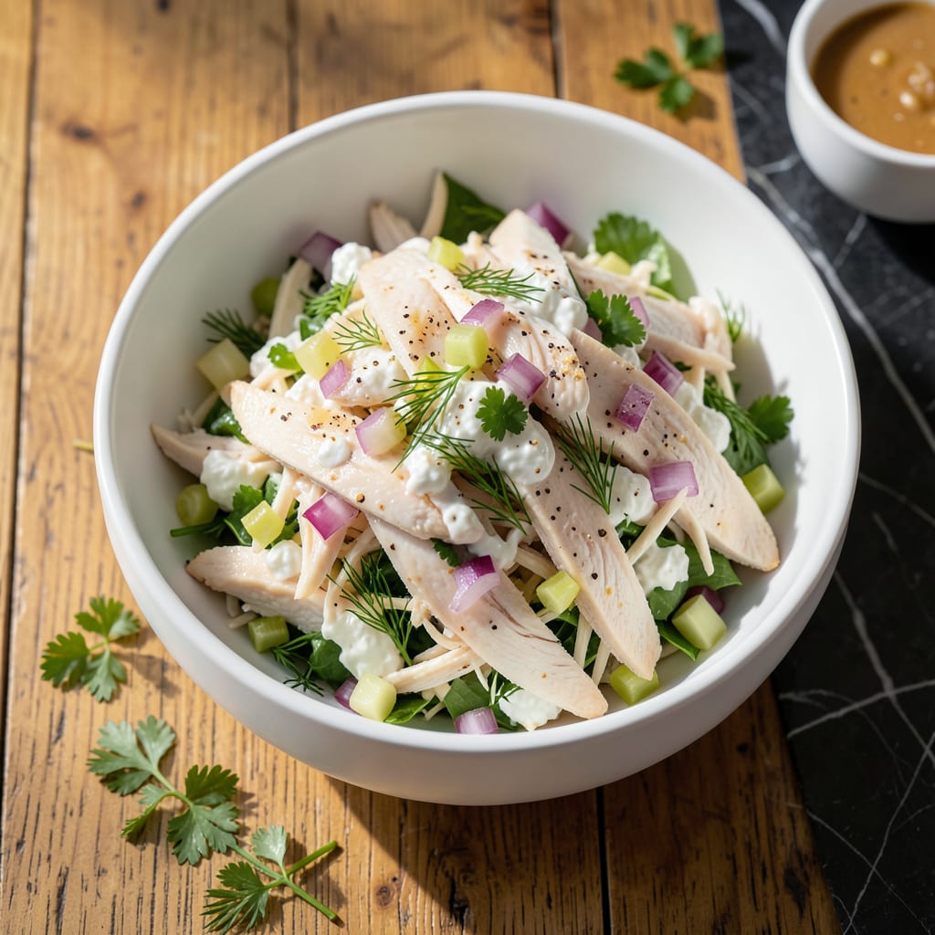 Fat Free Chicken Salad Recipe: Greek Yogurt Base With Crunch
