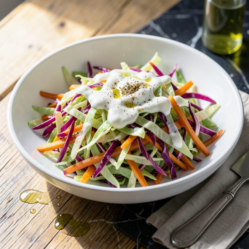 Fat Free Coleslaw Recipe Slimming World: Crunchy Tang With Yogurt Dressing example with annotations