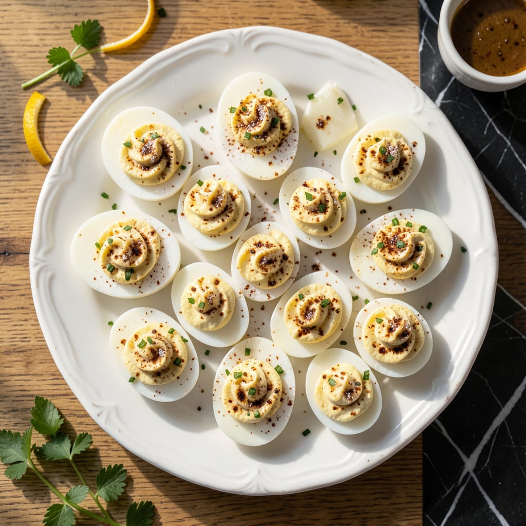 Fat Free Deviled Eggs Recipe: Greek Yogurt Creaminess Without the Guilt example with annotations