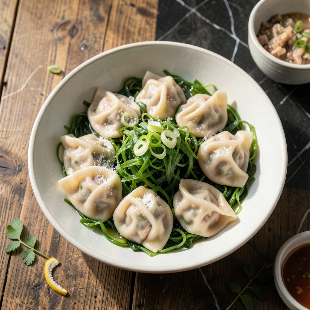 Fat Free Dumpling Recipe: Light and Fluffy Without the Oil example with annotations