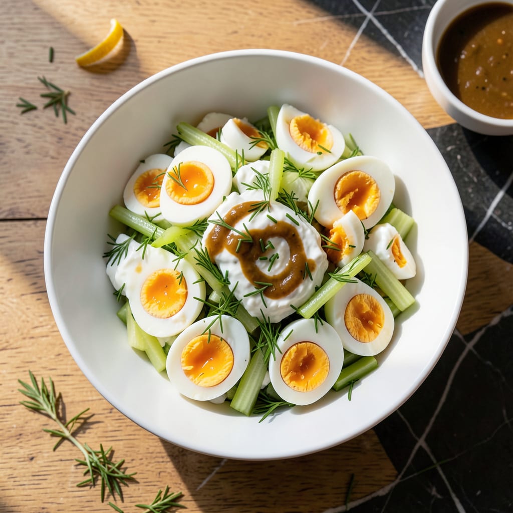 fat free egg salad recipe illustration with key details