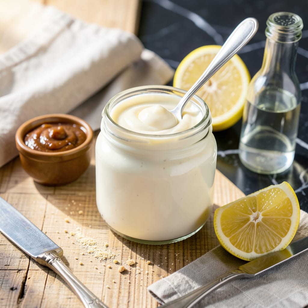 Fat Free Mayo Recipe: Silky Smooth Condiment Without The Oil example with annotations