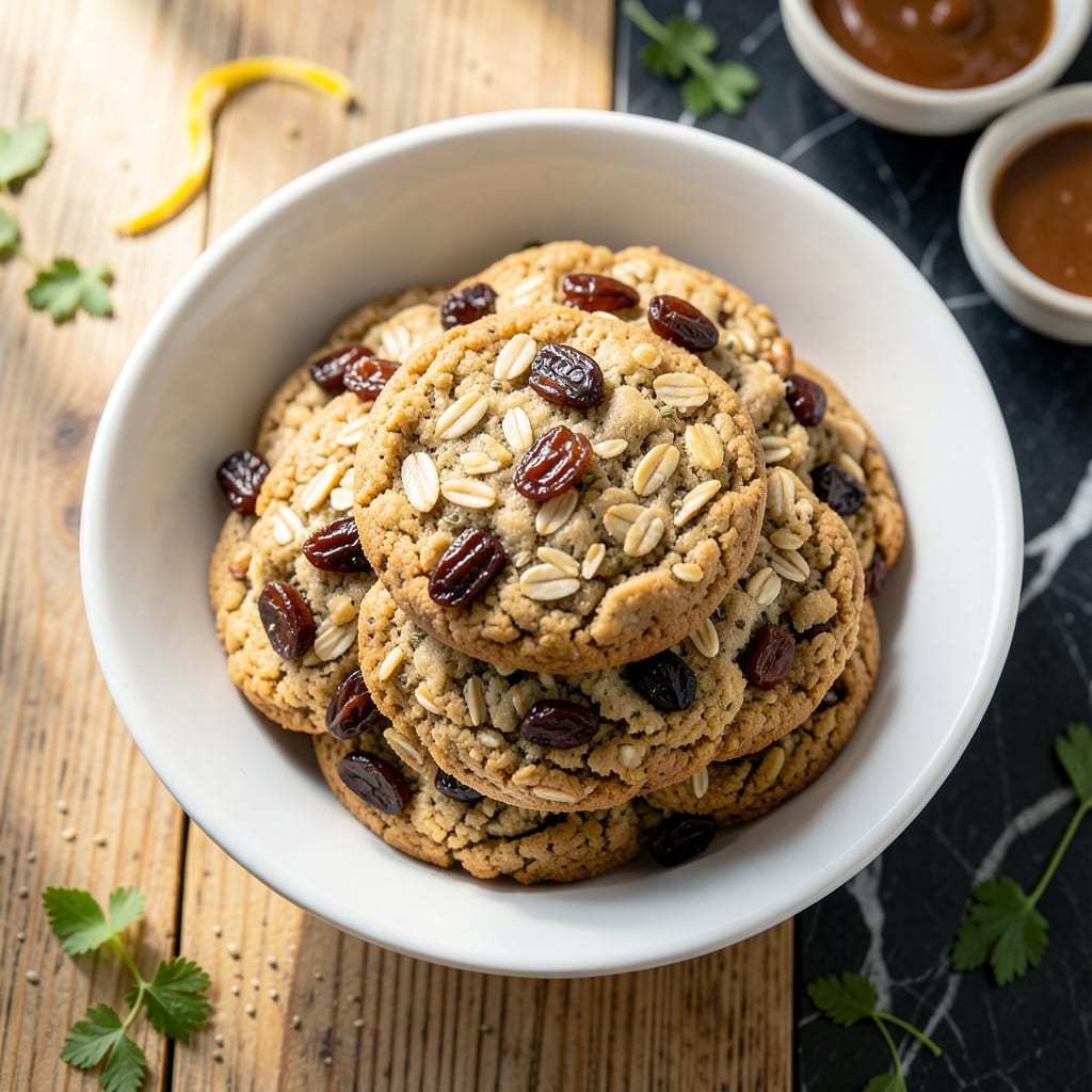 Visual representation of Fat Free Oatmeal Raisin Cookie Recipe: Chewy Spiced Sweetness Without the Guilt