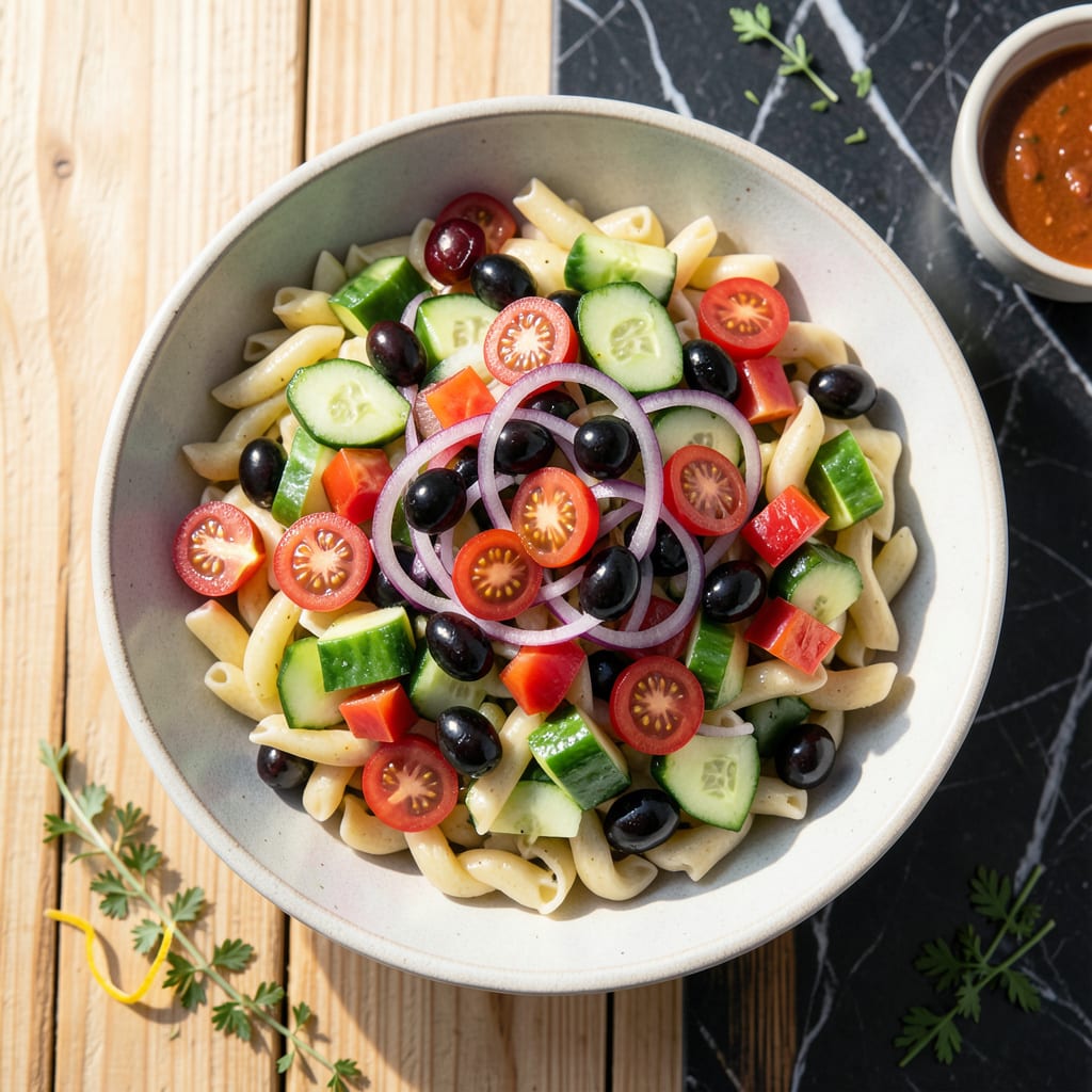 Fat Free Pasta Salad Recipe: Zesty Mediterranean Lightness Without the Oil