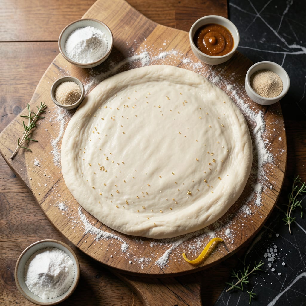fat free pizza dough recipe example with annotations