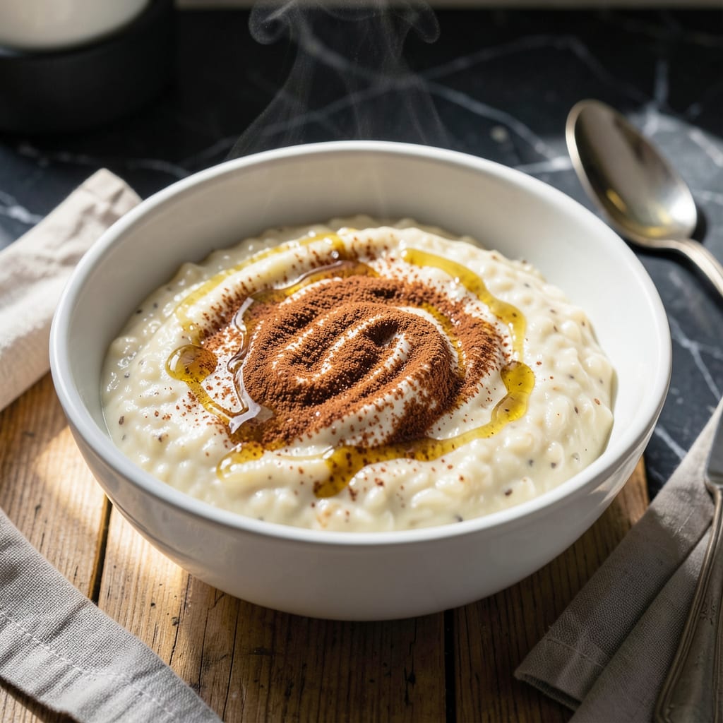 Visual representation of Fat Free Rice Pudding Recipe: Cinnamon Infused Light Indulgence