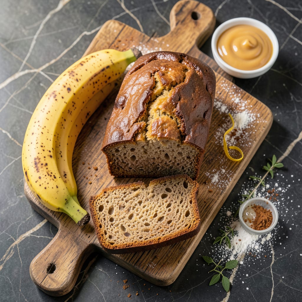 Fat Free Sugar Free Banana Bread Recipe: Moist and Sweet Without the Guilt example with annotations