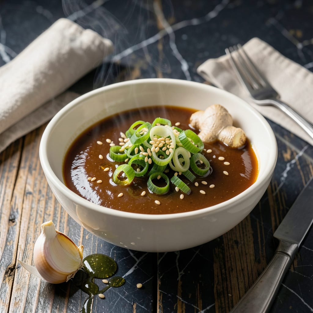 fat free teriyaki sauce recipe illustration with key details