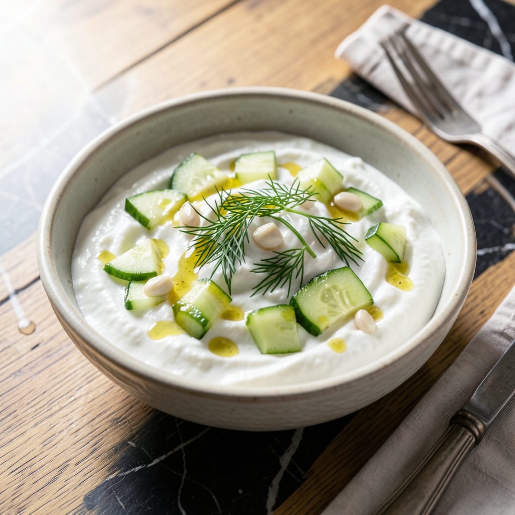 Comprehensive Fat Free Tzatziki Recipe: Cool Cucumber and Garlic Dip Without the Oil visual reference