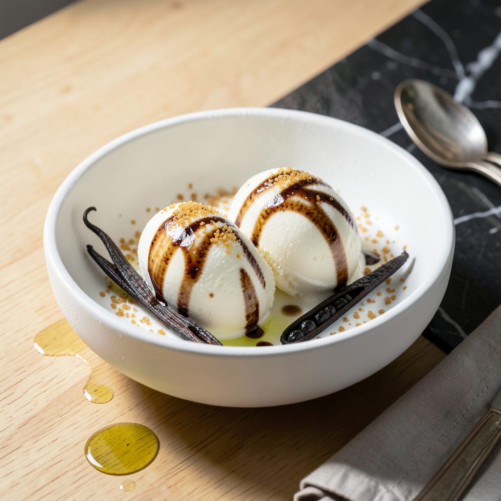 Fat Free Vanilla Ice Cream Recipe: Light and Fluffy Frozen Delight example with annotations