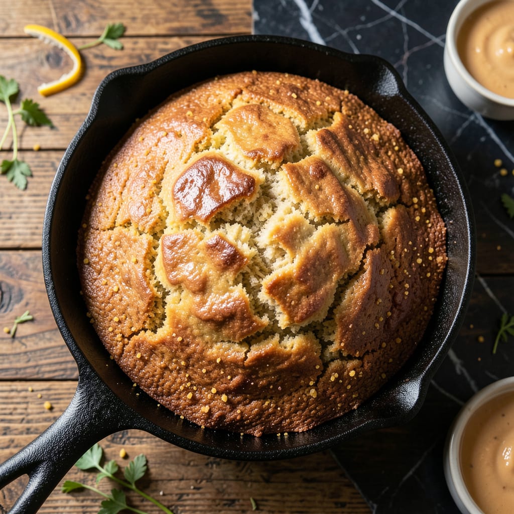 Fat Free Vegan Cornbread Recipe: Fluffy Golden Crumb Without Compromise example with annotations