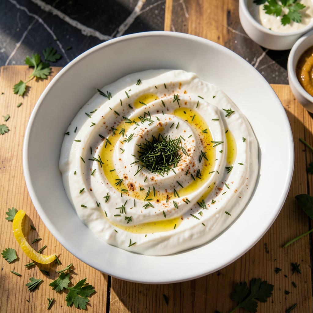 Fat Free Vegetable Dip Recipe: Tangy Greek Yogurt Base illustration with key details