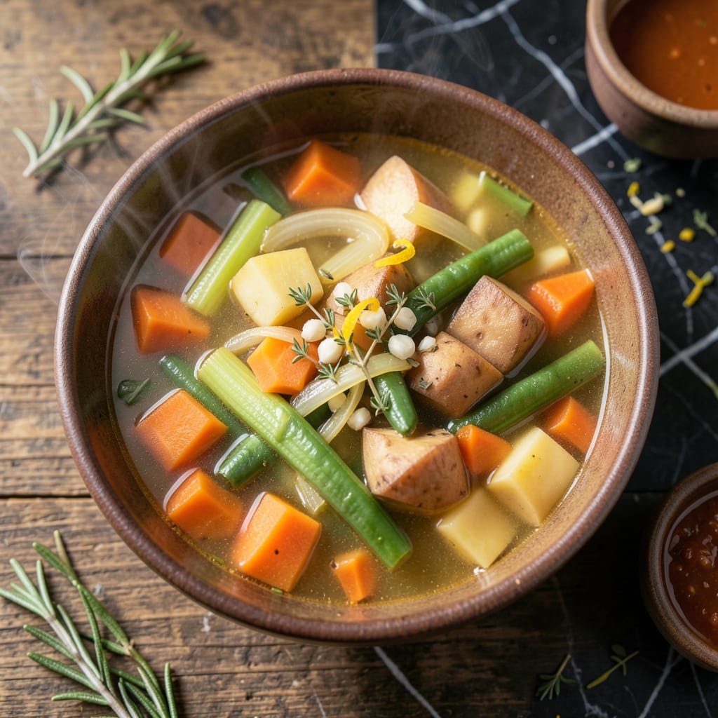 Visual representation of Fat Free Vegetable Soup Recipe: Light and Flavorful in One Pot